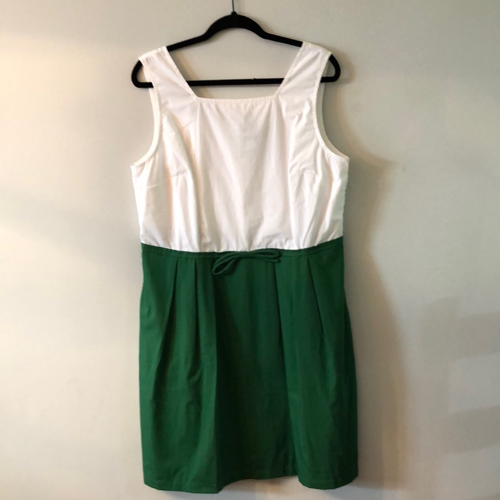eShakti Color Block Dress green/white